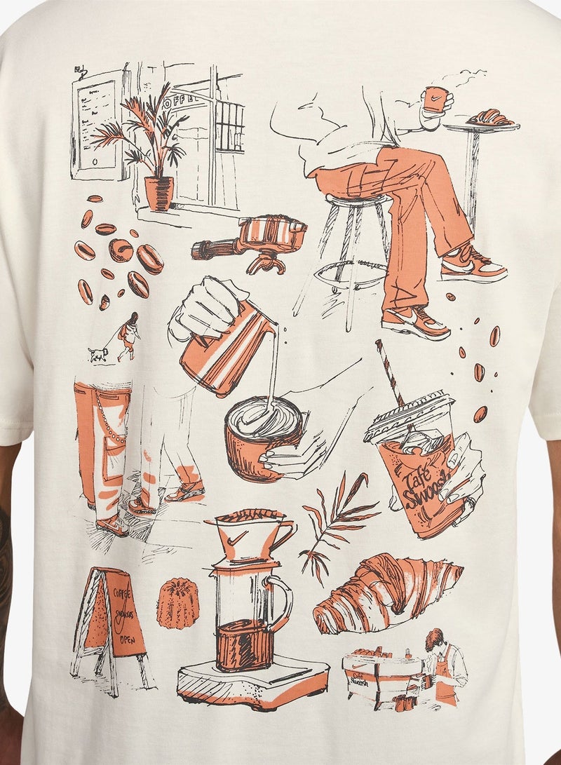 Nike Nsw Café Swoosh Illustration Loose T-Shirt - Image 3